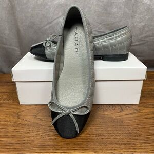 Tahari Quilted Gray and Black Loafers